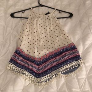 Tank with crochet detail